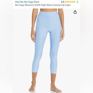 NWOT Alo Yoga Airlift High Waist Conceal Zip Capri